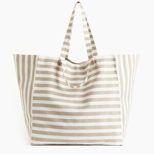 H & M Sand Striped Cotton Canvas HUGE Beach Bag New with Tags - SOLD OUT!